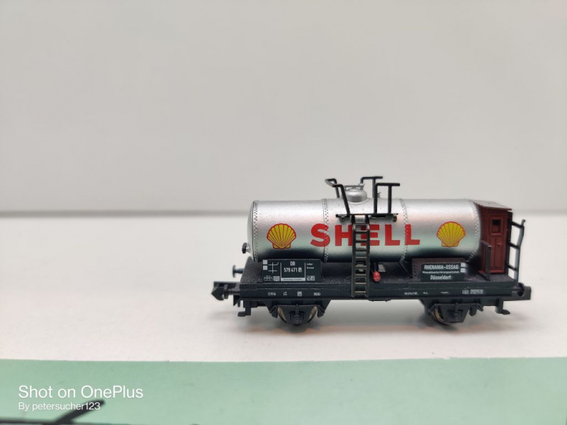 Arnold N DC 0271 1x Kesselwagen m Brmshs "Shell" aus 2er-Set / Privat, DB