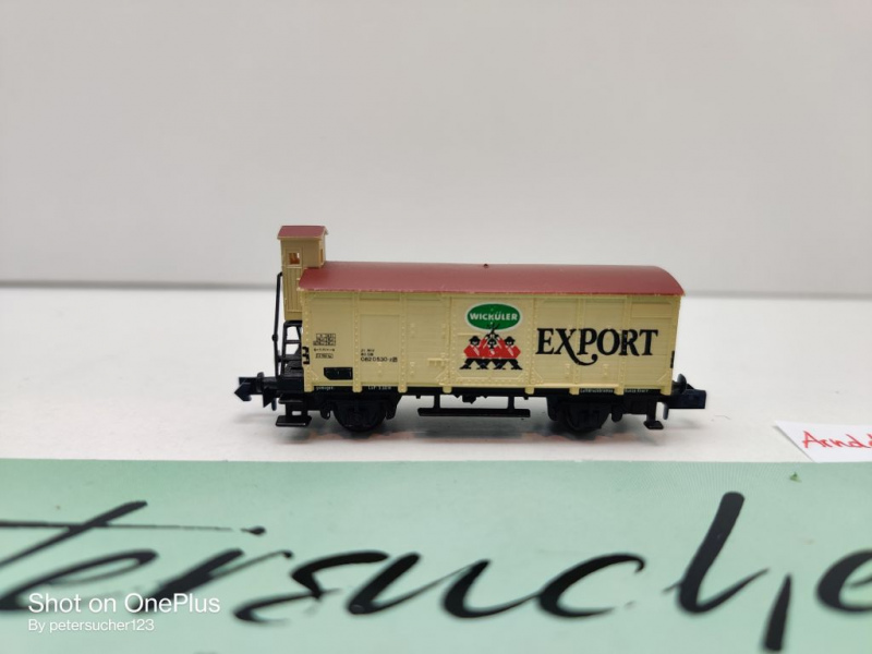 Arnold N DC 4286 gedeckter Güterwagen m Brmshs "Wicküler Export" / G 10 / DB