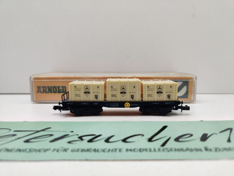 Arnold N DC 4961 Flachwagen "Mercedes Benz" 3 Überseekisten / SSkms / DB / OVP