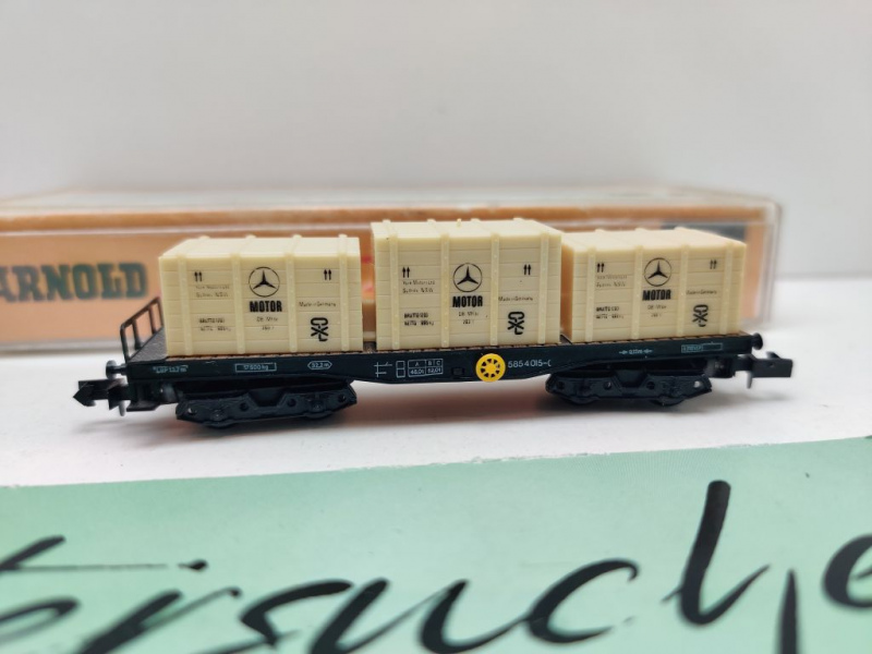 Arnold N DC 4961 Flachwagen "Mercedes Benz" 3 Überseekisten / SSkms / DB / OVP