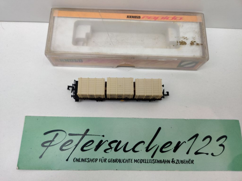 Arnold N DC 4961 Flachwagen "Mercedes Benz" 3 Überseekisten / SSkms / DB / OVP