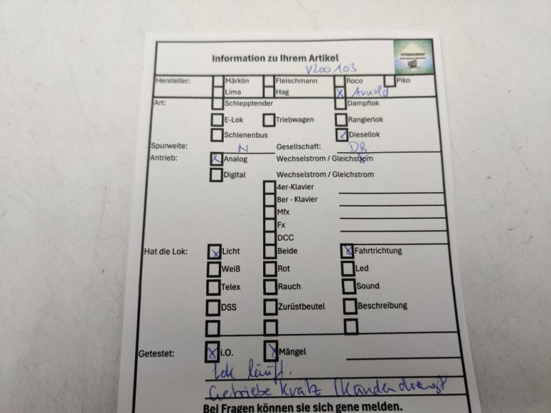 Arnold  N DC V200 103 Diesellok / Rot / Analog