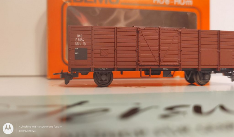 BEMO H0m DC 2251 Hochbordwagen / E6654 / Rhb / OVP orange