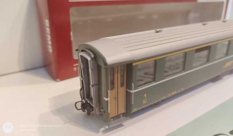 Bemo H0m DC 3252 119 Personenwagen A 1239 / 1.Kl / RhB / OVP