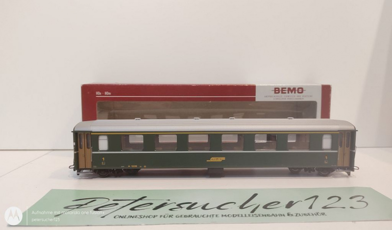 Bemo H0m DC 3252 119 Personenwagen A 1239 / 1.Kl / RhB / OVP