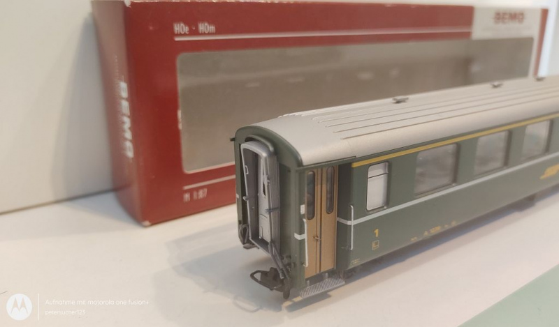 Bemo H0m DC 3252 119 Personenwagen A 1239 / 1.Kl / RhB / OVP
