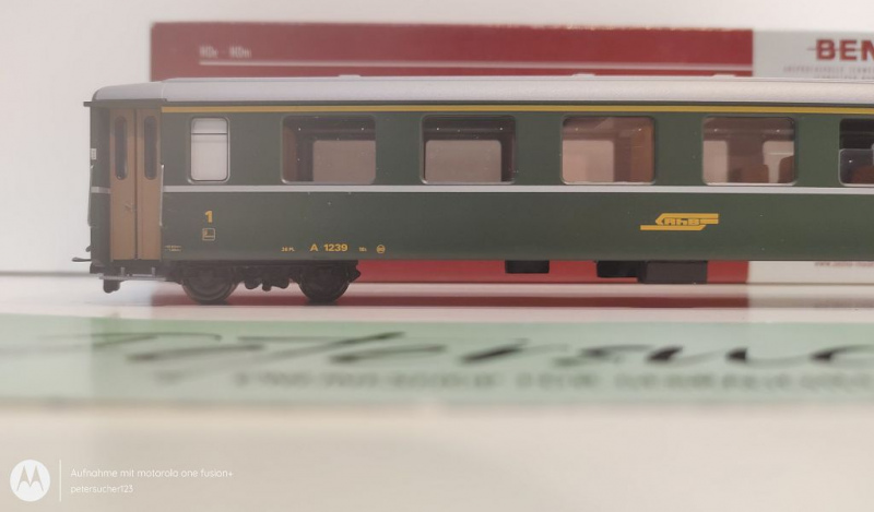 Bemo H0m DC 3252 119 Personenwagen A 1239 / 1.Kl / RhB / OVP