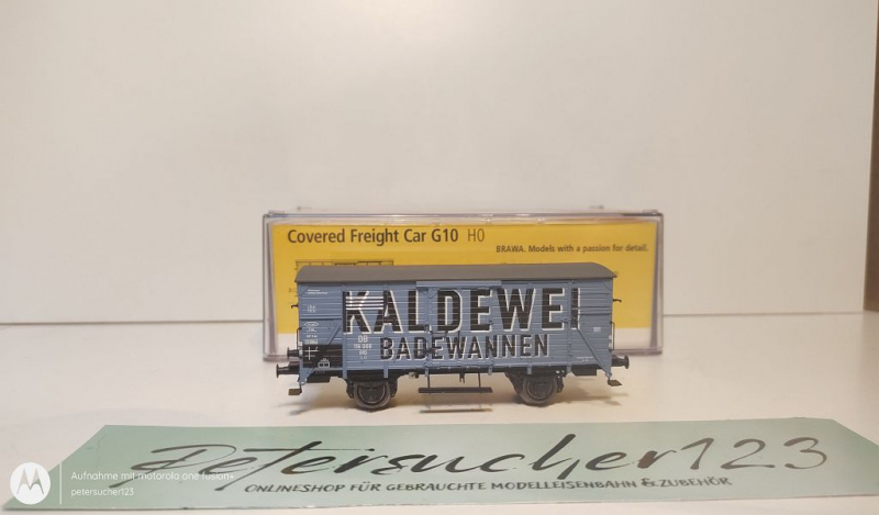 BRAWA H0 AC 48285 gedeckter Güterwagen "Kaldewei" / AC-Achsen / K / DB / OVP