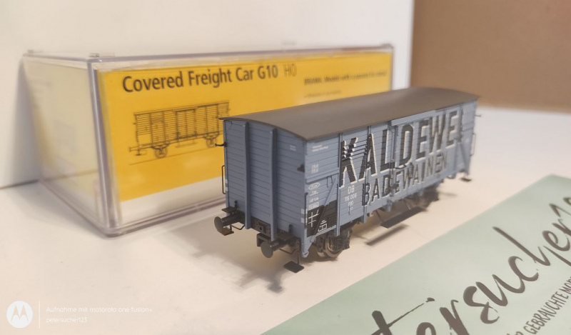 BRAWA H0 AC 48285 gedeckter Güterwagen "Kaldewei" / AC-Achsen / K / DB / OVP