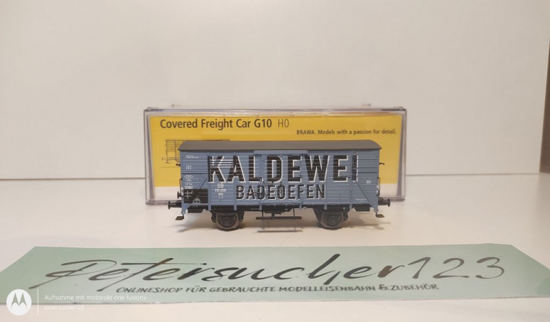 BRAWA H0 AC 48285 gedeckter Güterwagen "Kaldewei" / AC-Achsen / K / DB / OVP