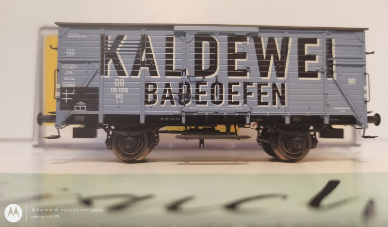 BRAWA H0 AC 48285 gedeckter Güterwagen "Kaldewei" / AC-Achsen / K / DB / OVP