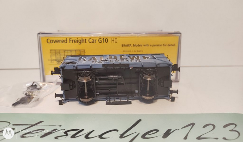 BRAWA H0 AC 48285 gedeckter Güterwagen "Kaldewei" / AC-Achsen / K / DB / OVP