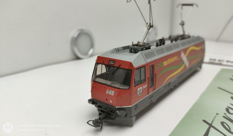 BEMO H0m DC 1259 118 RhB Ge4/4 III Nr. 640  Elektrische Neubaulokomotive / Werbe Lok "VEREINA"  OVP Analog