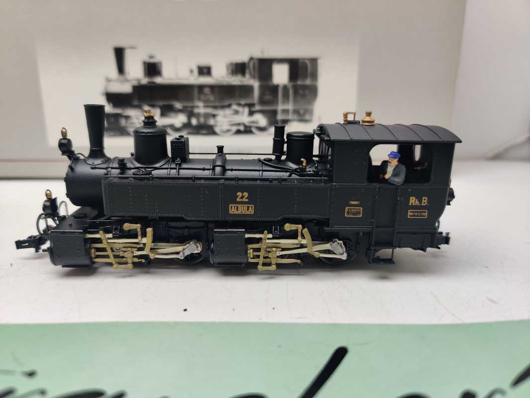BEMO H0m DC 1293 112 / Mallet-Dampflokomotive / G 2x2/2 / Nr. 22 „Albula“ / RhB / OVP