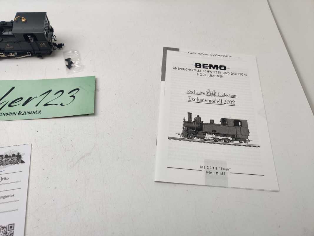 BEMO H0m DC 1295 108 Tenderdampflokomotive G 3/4 Nr. 8 „Thusis“ / RhB / OVP