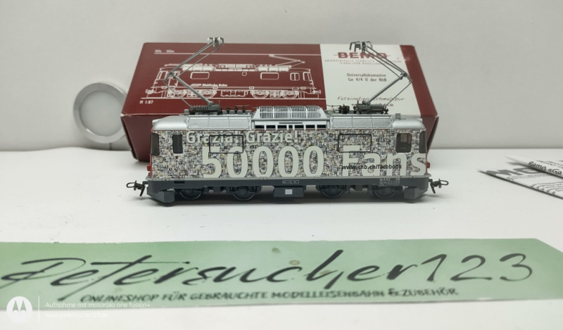 BEMO H0m DC 1358 154 Elektro-Lok "50.000 Fans" Ge 4/4 II / Esu-DIGITAL / RhB / OVP