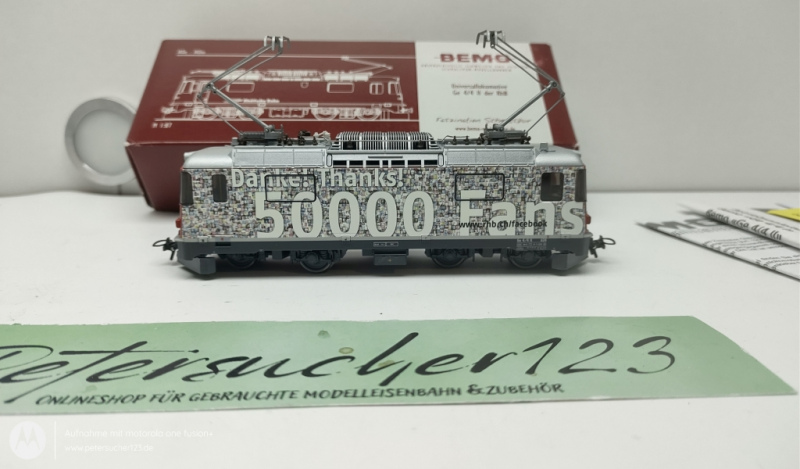BEMO H0m DC 1358 154 Elektro-Lok "50.000 Fans" Ge 4/4 II / Esu-DIGITAL / RhB / OVP