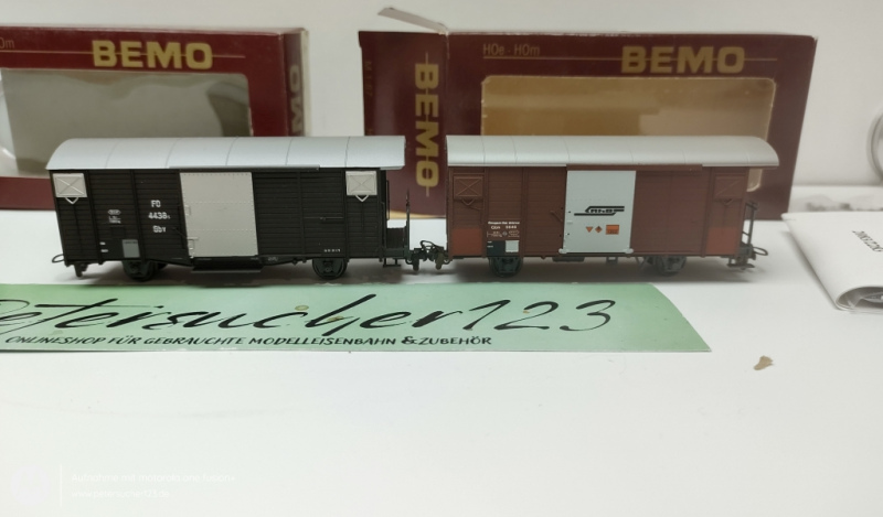 BEMO H0m DC 2250 208 / 2283 106 RhB Ged. Güterwagen OVP