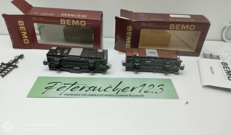 BEMO H0m DC 2250 208 / 2283 106 RhB Ged. Güterwagen OVP