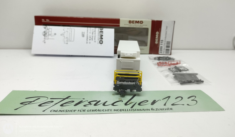 BEMO H0m DC 2289 115 Sbk-v 7705 mit Container "Casty Transporte" / RhB / OVP