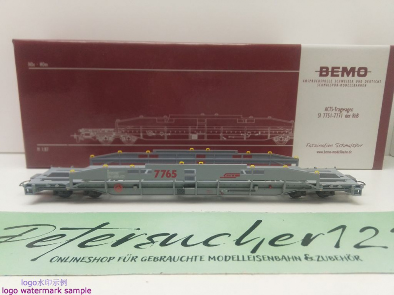 Bemo H0m DC 2290 105 ACTS-Tragwagen / Sl / RhB / OVP