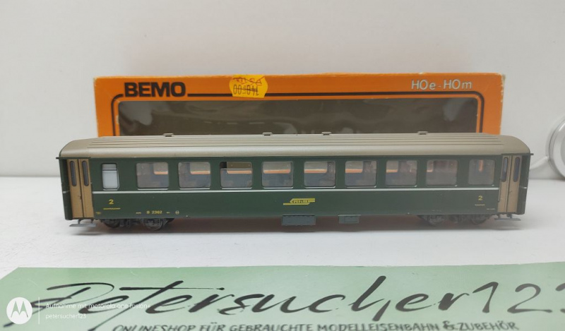 Bemo H0m DC 3250 Personenwagen 2.Kl EWI B / RhB / ErsatzVP