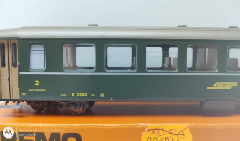 Bemo H0m DC 3250 Personenwagen 2.Kl EWI B / RhB / ErsatzVP
