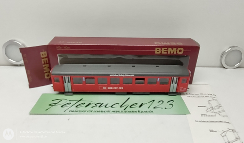 BEMO H0m DC 3271 424  Personenwagen SBB B 744 / 100 Jahre / OVP