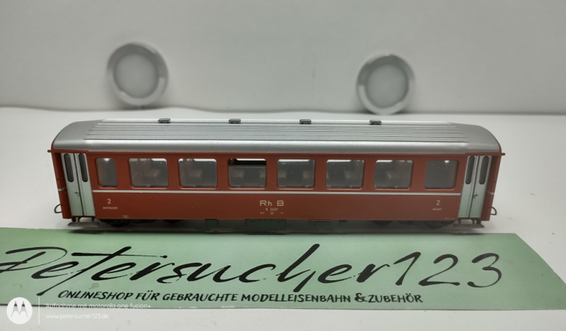 BEMO H0m DC 3285 Personenwagen 2.Kl EWI B / RhB  / OVP