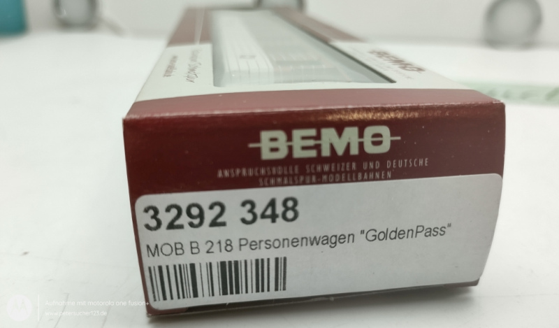 BEMO H0m DC 3292 348 MOB B 218 Personenwagen  Golden Pass  OVP