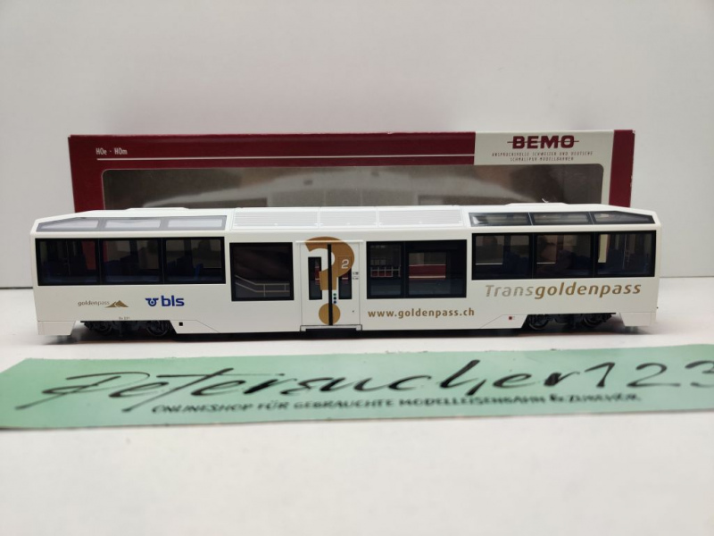 BEMO H0m DC 3299 301 Niederflurwagen "Goldenpass" 2.Kl. Bs / MOB / OVP