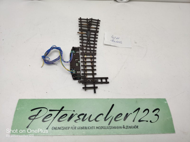 Bemo H0m DC 4211 / 1 x Weiche Links + Elektrischer Antrieb