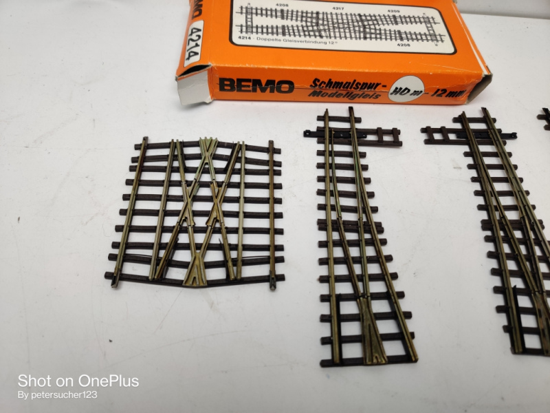 Bemo H0m DC 4214 Doppelte Gleisverbindung 12° / OVP