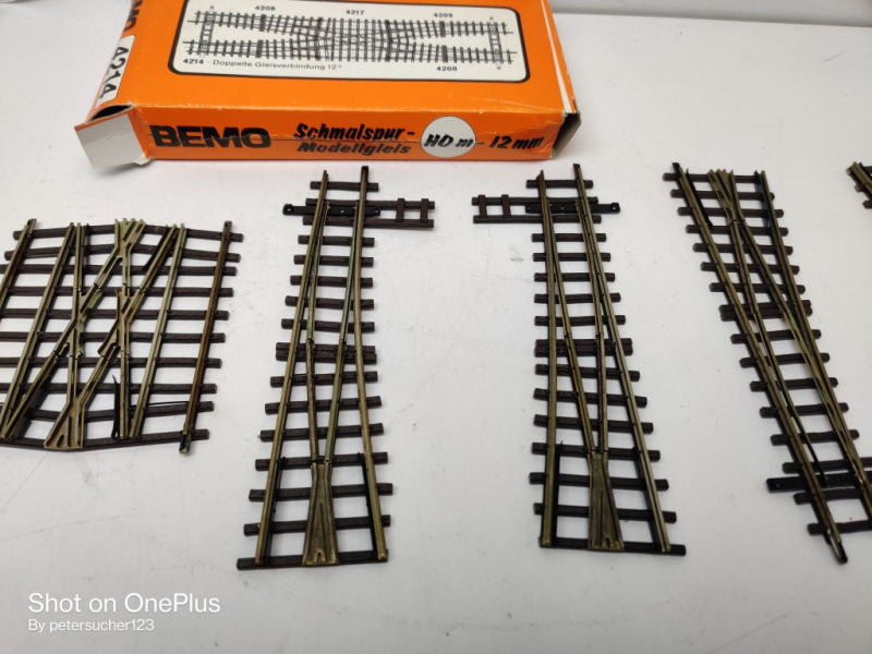 Bemo H0m DC 4214 Doppelte Gleisverbindung 12° / OVP