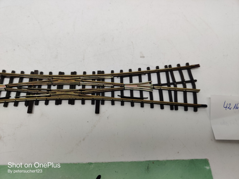 Bemo H0m DC 4216 /  12° Doppelkreuzungsweiche / 230 mm