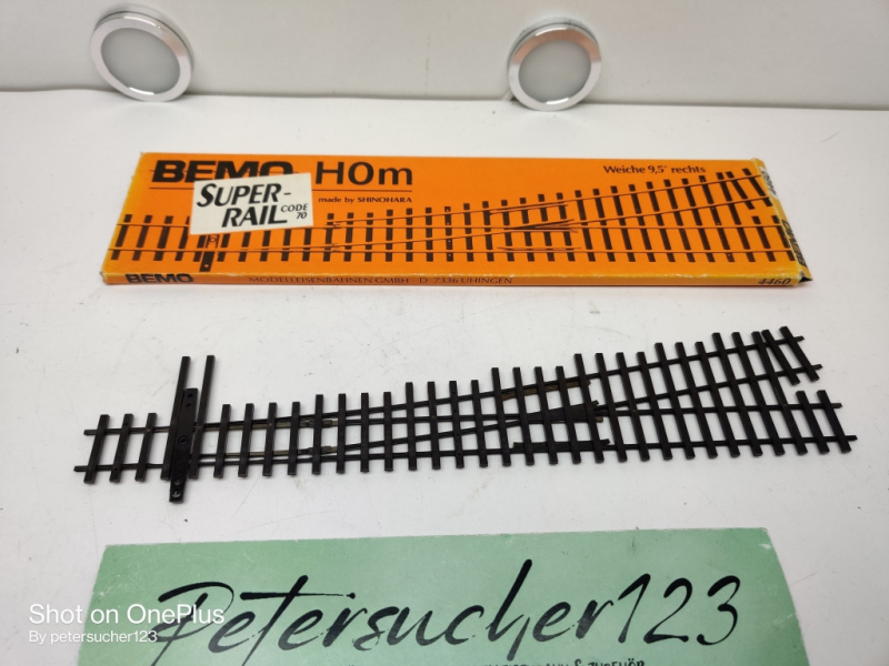 Bemo H0m DC 4260 /  Weiche rechts 9,5°/ OVP