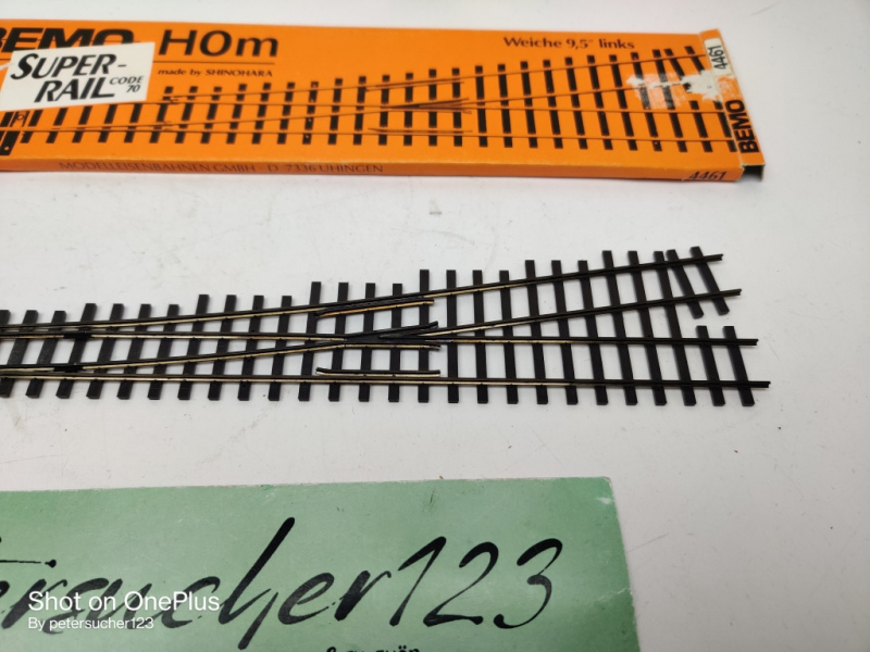Bemo H0m DC 4261 / Weiche links 9,5º / OVP