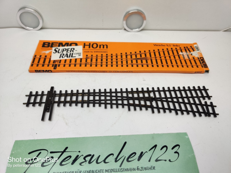 Bemo H0m DC 4261 / Weiche links 9,5º / OVP