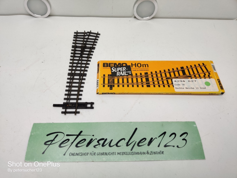 Bemo H0m DC 4262 / RhB Weiche rechts 12º 162,3mm / Ersatz OVP