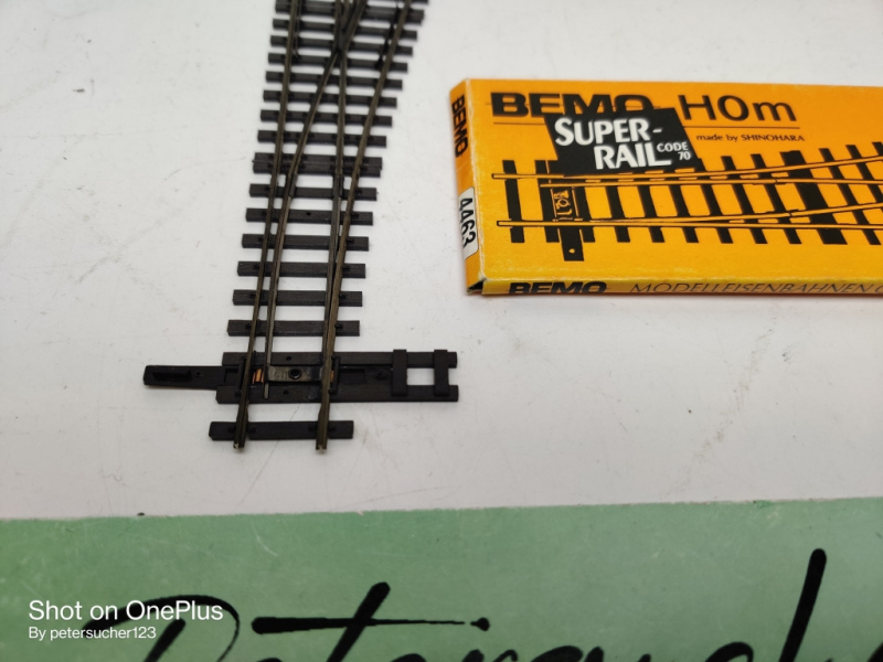 Bemo H0m DC 4262 / RhB Weiche rechts 12º 162,3mm / Ersatz OVP