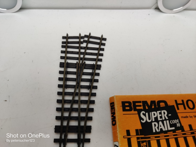 Bemo H0m DC 4262 / RhB Weiche rechts 12º 162,3mm / Ersatz OVP