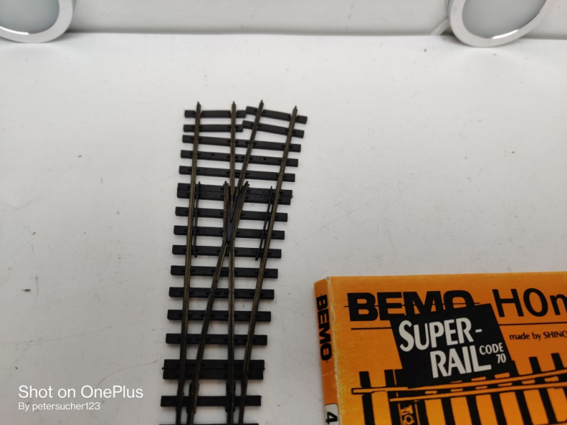 Bemo H0m DC 4262 / RhB Weiche rechts 12º 162,3mm / Ersatz OVP