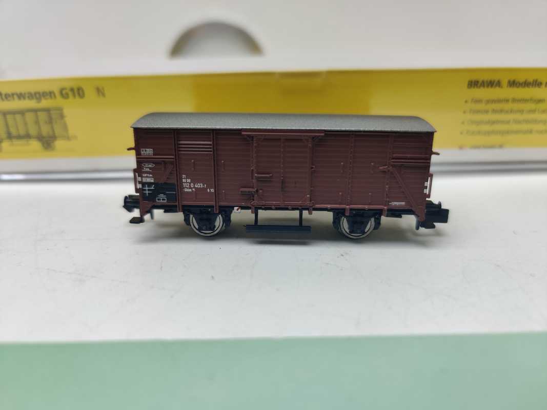 Brawa N DC 67401 gedeckten Güterwagen / klassischen Bauart G10 / DB / OVP