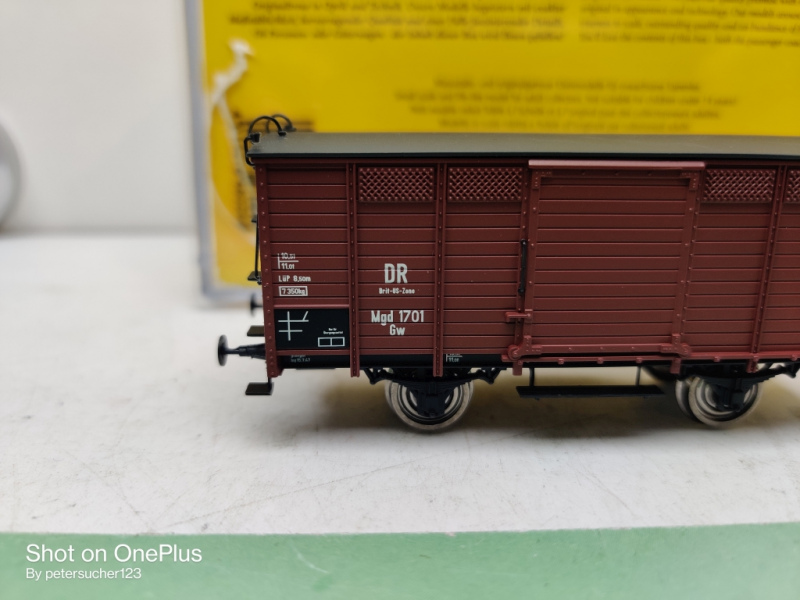 Brawa H0 DC 48029 Gedeckter Güterwagen / Gw / NEM / Brit-US-Zone / DRG / OVP