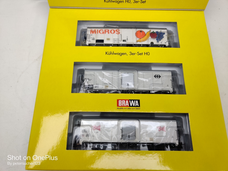 Brawa H0 DC 2042 Kühlwagen 3er Set Schweiz / OVP
