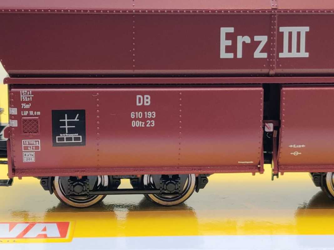 Brawa H0 DC 47030 Selbstentladewagen 3er Set OOtz / Erz III / NEM / DB / OVP