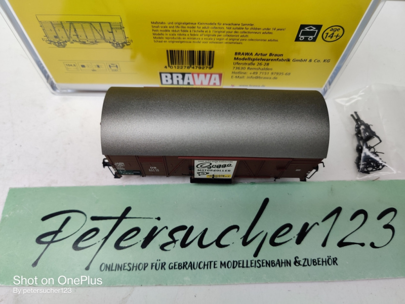 Brawa H0 DC  47927 Gedeckter Güterwagen Gmrs 30 "Goggo" / DB /OVP 