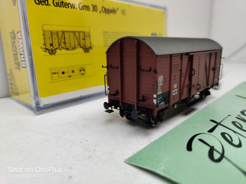 Brawa H0 DC 48827 Gedeckter Güterwagen Gmrs 30 "Oppeln"/ DB /OVP