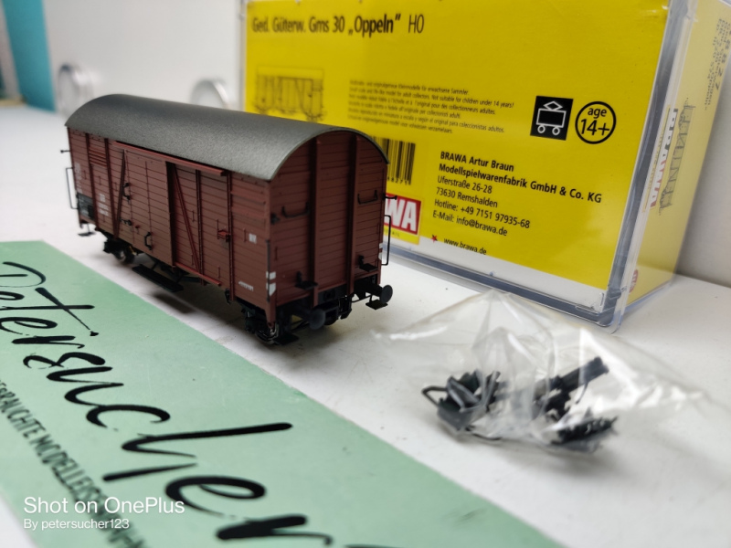 Brawa H0 DC 48827 Gedeckter Güterwagen Gmrs 30 "Oppeln"/ DB /OVP