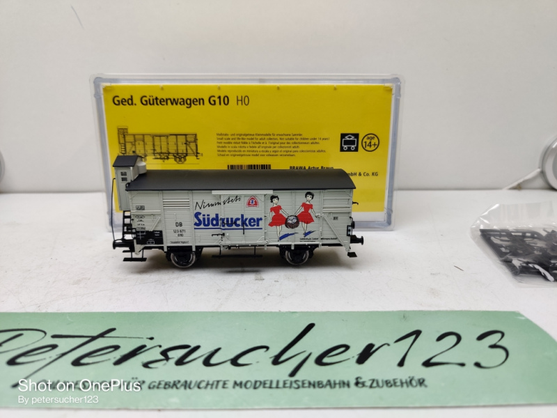 Brawa H0 DC 49054 Gedeckter Güterwagen G10 / Südzucker / DB / OVP
